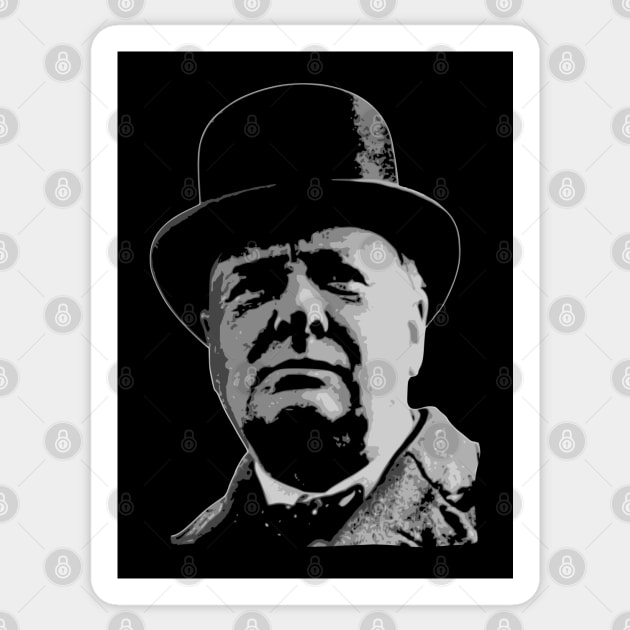 Winston Churchill Black and White Sticker by Nerd_art